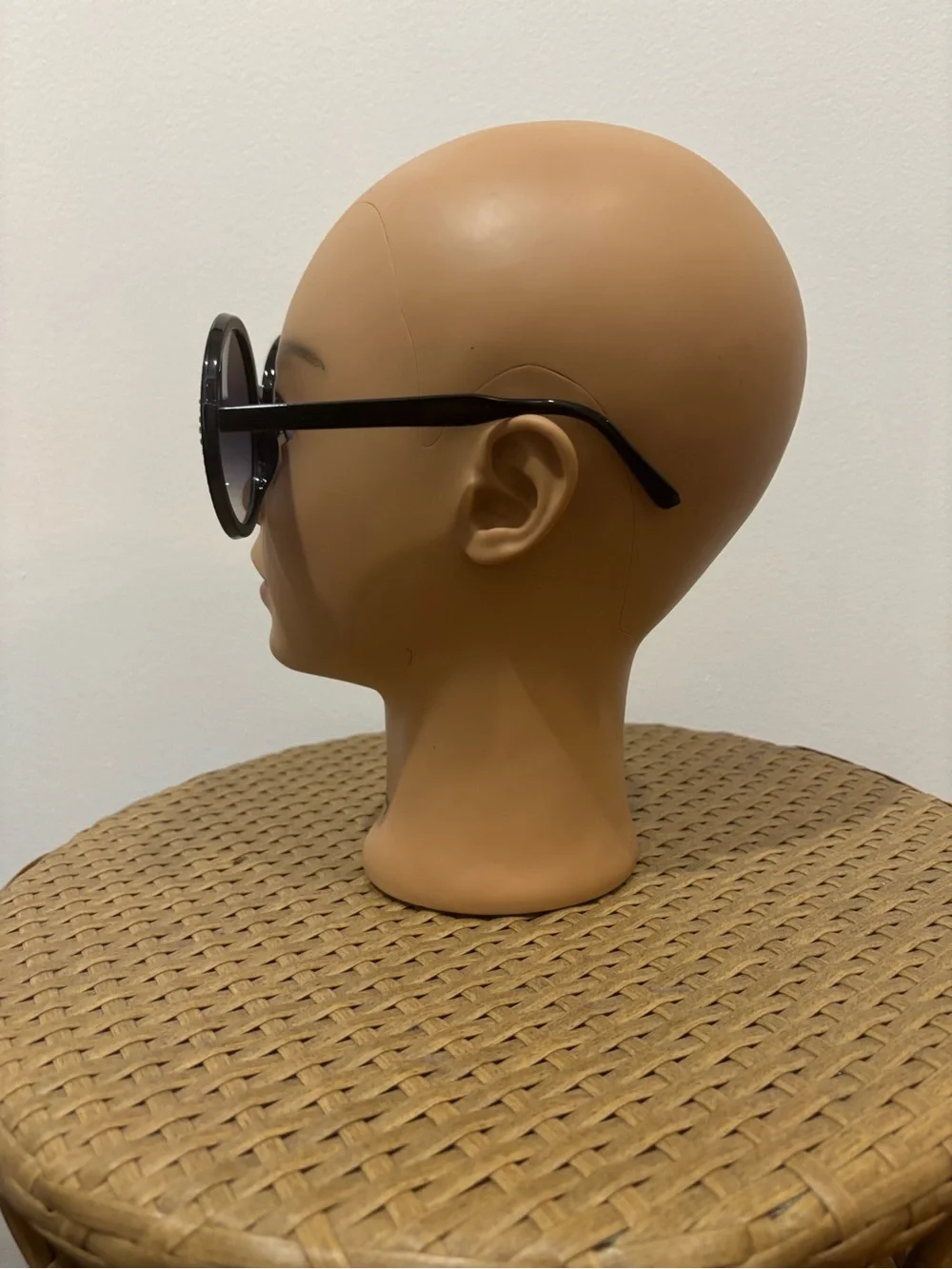 NY Sunglasses Black Round Rhinestone